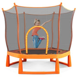 ZNTS 6FT Toddlers Trampoline with Safety Enclosure Net Ocean Balls, Fully Protected Indoor Trampoline 70619175