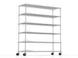 6 Tier Wire Shelving Unit, 6000 LBS NSF Height Adjustable Metal Garage Storage Shelves with Wheels, W155079891