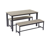 Dining Table Set, Bar Table with 2 Dining Benches, Table Counter with Chairs, Industrial for 60073284