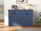 Farmhouse Blue Double Tilt Out Trash for 20 Gallon Trash Cans, Free Standing Recycling W2557P324526