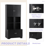 ZNTS Tall and Wide Bathroom Floor Storage Cabinet, Bathroom Storage Unit, Freestanding Cabinet with 4 18725870