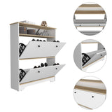 Cranbery 2-Shelf Shoe Rack Light Oak and White B06280039
