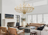 36-Light Gold Chandelier Industrial Iron Candle Chandelier Modern Suspended Farmhouse Chandeliers W5008P464950