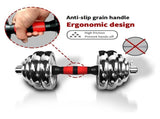 Adjustable Dumbbell Set With 3 in 1 Dumbbell Barbell Metal Connecting Rod, Chromed Weights, 94973263
