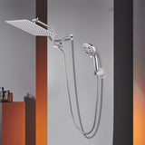 ZNTS Chrome shower System 12 Inch Bathroom Luxury Rain Mixer Combo Set Wall Mounted Rainfall W1932P218043