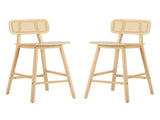 Bari Indoor Wood Barstool, Natural Finished, Set of 2 N775P264463N