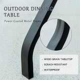 Outdoor Patio Bar Table Square Metal Table with Wood-Look Tabletop, for Garden Balcony Backyard W1859P203847