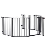 150" Adjustable Safety 6 Panels Play Yard Metal Doorways Fireplace Fence Christmas Tree Fence 98466678