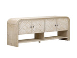 U_Style Versatile console table with Woven Wood Slats and Solid Wood Veneer,Suitable for Entryway, N711P269058O