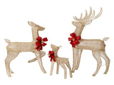 3pcs 4FT 30.00V 3.60W Family Elk Champagne Iron Frame Courtyard Elk Decoration 85433522
