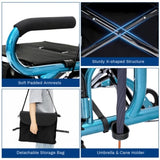 Practical Folding Rolling Walker Transport Wheelchair 05399623
