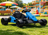 Blue 24V Electric Go-Kart for Kids with Dual 150W Motors Adjustable Seat 11.2mph High Speed Slow 25663223
