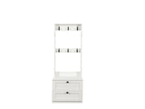 2-in-1 Coat Rack and Nightstand,Wood Bedside/Entryway Storage Organizer with Drawer & Hooks, W331P280719
