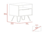 Black Wengue 1-Shelf 1-Drawer Nightstand B06280479