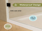 34" W x 68" H Bathroom Shower Door, Frameless Fixed 3/8" Thick Clear Tempered Glass Door T5595P495204