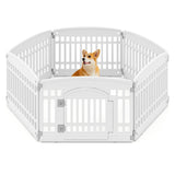 White HDPE Pet Playpen - 6-Panel Design , 18"x18.5" Door, 21.5 lbs Net 74795646