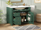 Bathroom Vanity Cabinet with Ceramic Sink Basin, 30 Inch, Storage Cabinet with Soft Closes and N710P286723F