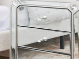 Champagne Gold Mirror Three Drawn Cabinet,Modern End Side, Mirrored Nightstand, Mirrored Side W1005P562320