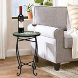 Mosaic Round Terrace Bistro Table Green Flowers Mosaic 27524992