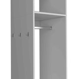 Cluster 63" Tall Wardrove with Mirror, Three Shelves, Casters and Hanging Rod, Armoire, Bedroom B070P210734