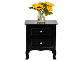 Country Style Two-Tier Night Table Large Size Black 63547397