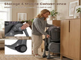 Gray Baby High Chair Adjustable Height/Backrest/Footrest Foldable with Wheels 34268788