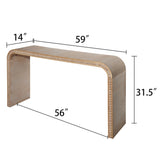 Natural Console Table, 59in Entryway Table, Curved Waterfall-style Table,Console table with W2729P263652