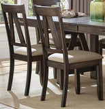 ZNTS Brown Finish Side Chairs Set of 2pc Metal Banded Rivets Cotton Fabric Upholstered Dining Furniture B01143651