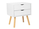 40*30*60cm Simple And Modern White Cabinet, Wood Color Legs, MDF Spray Paint, High Legs, Two 81927349