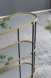 ZNTS 48.5x16.5x50" 3-Tier Metal Console Table, Black Gold Mirrored Shelf W2078125787