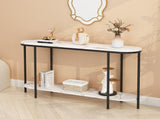 Console Table 2 Tier Narrow Entryway Table with Storage Shelves Faux 15845254