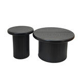 Modern Round Coffee Table Set Dual Table Combination with Unique Fluted Table Leg Design, Stylish W2729P199131