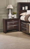 1Pc Contemporary 2 Drawer Nightstand End Table Jewelry Tray Brown Finish Solid Wood Wooden Bedroom B011P144219