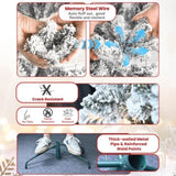Artificial 5ft Flocked Christmas Tree with 600 PVC Branch Tips, Pine cone*27pcs, memory wireiron 67157534
