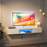 ZNTS Floating TV Stand Wall Mounted with 16 Color LEDs,63" Modern TV Stand,Floating TV Cabinet W132166344