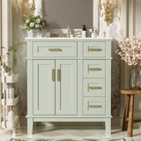 30" Bathroom Vanity with Ceramic Sink, Modern Storage Cabinet with Soft-Close Doors, Deep Drawer & N729P276610F