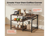 Kitchen Bakers Rack, 35.4-Inch Wide Stand with X-Frame Support, Multi-Tier Storage Shelves, 5 Hooks 27874228