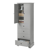 ZNTS Storage Cabinet with 2 Doors and 4 Drawers for Bathroom, Office, Adjustable Shelf, MDF Board with WF302825AAE