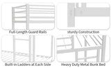 ZNTS Metal Twin over Twin Bunk Bed/ Heavy-duty Sturdy Metal/ Noise Reduced/ Safety Guardrail/No Box W1935P182607