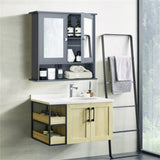 Gray bathroom cabinet with mirror 41387584