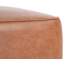 Upholstered Square PU Leather Ottoman,Tan N757P414086T