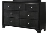 1pc Modern Glam Style Black Finish Glam Seven Drawer Dresser Embossed Crocodile Pattern Wooden B011P217897