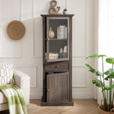 Tall Storage Cabinet, Freestanding Cabinet Glass Door and Shelves, Sideboard cabinet, Cabinet W2275P206603
