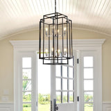 (Same as W1340142525/L1018-C) 8-Lights Lantern Tiered Pendant Light Fixtures, Industrial Farmhouse W1340P206663