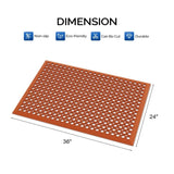 Red Rubber Floor Mat, 60*90*1cm, Anti-Fatigue & Durable 74480158