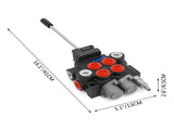 Hydraulic Valve 2 Spool Hydraulic Joystick Control Valve 11gpm Hydraulic Directional Control Valve T3342P359995