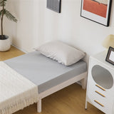 ZNTS Basic bed frame washed white Twin 197.2*96.5*30.5cm wooden bed 44548058