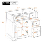 36'' Bathroom without Basin Sink, Solid Wood Frame Bathroom Storage Cabinet, Freestanding GL-N710P184833K