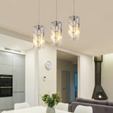 ZNTS Modern Crystal Pendant Light - 3 Pack, Adjustable Hanging Ceiling Lamp with Crystal Prism Design for W1340P208477