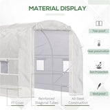Outdoor Walk-In Tunnel Greenhouse Hot House with Roll-up Windows, Zippered Door, PE Cover 11.5' x 64512980